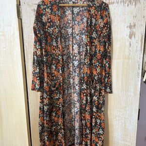 LuLaRoe Sarah Cardigan with Floral Design Size Large